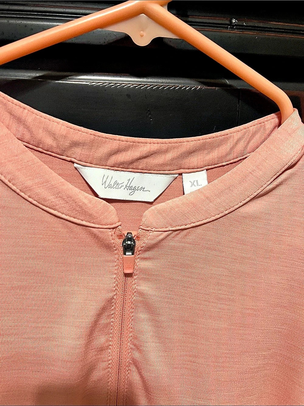 Walter Hagen Women's Performance 11 Sleeveless Quarter-Zip Top Pink XL - Picture 3 of 3